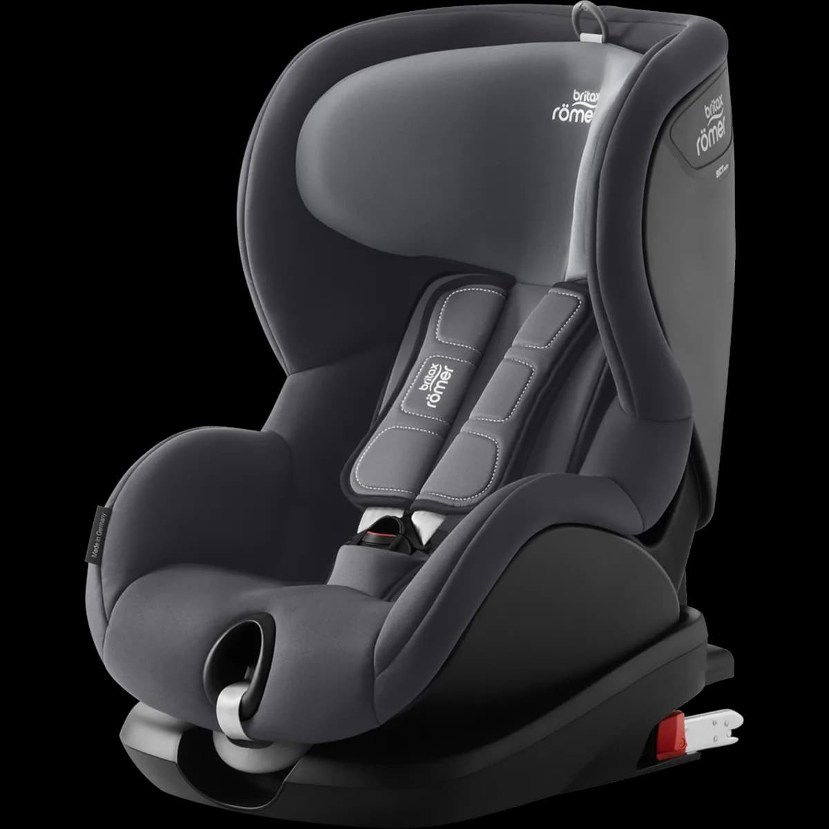 Britax Römer Trifix 2 i-Size car seat in dark grey, three-quarter view