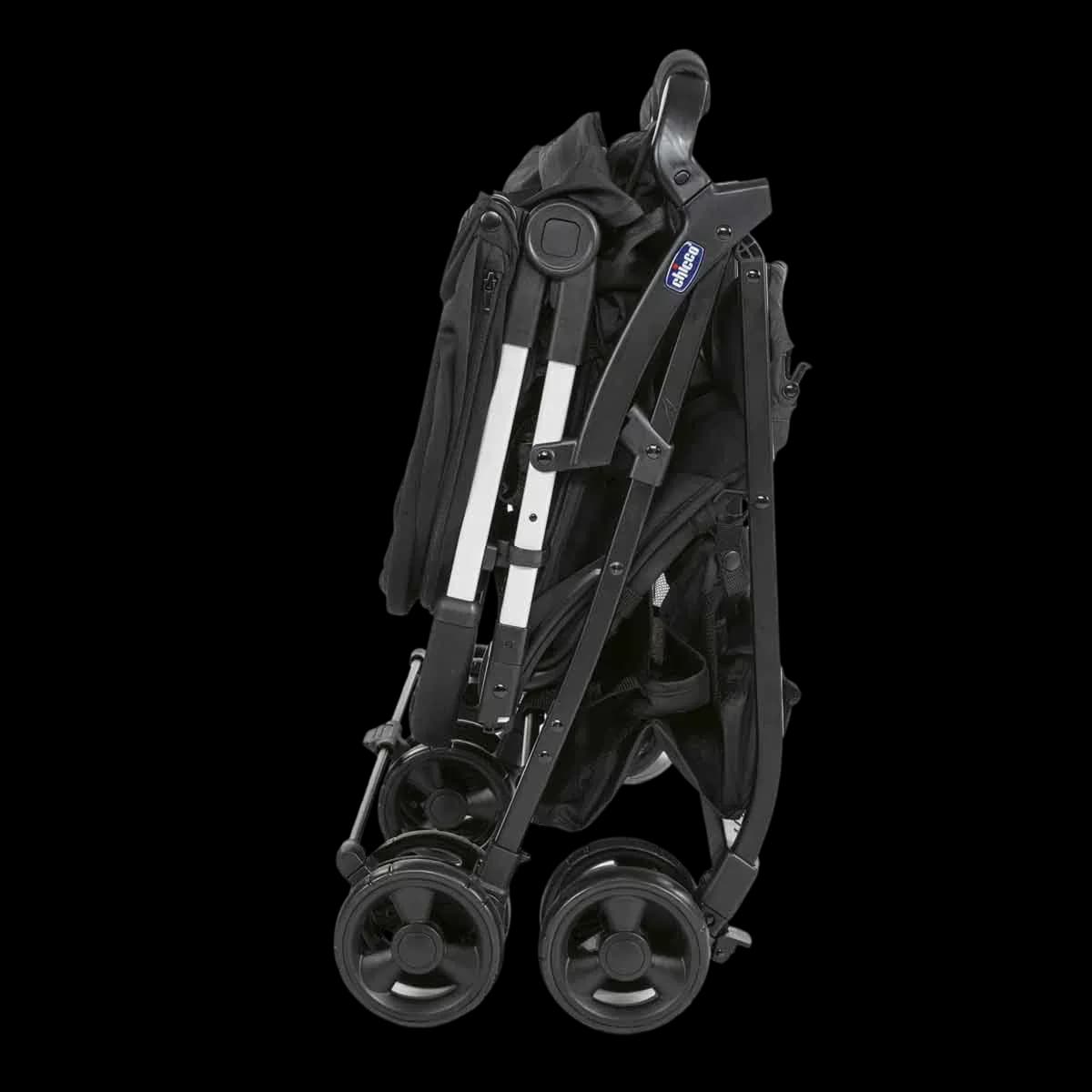 Chicco Ohlalà 2 Twin stroller folded and standing on its own