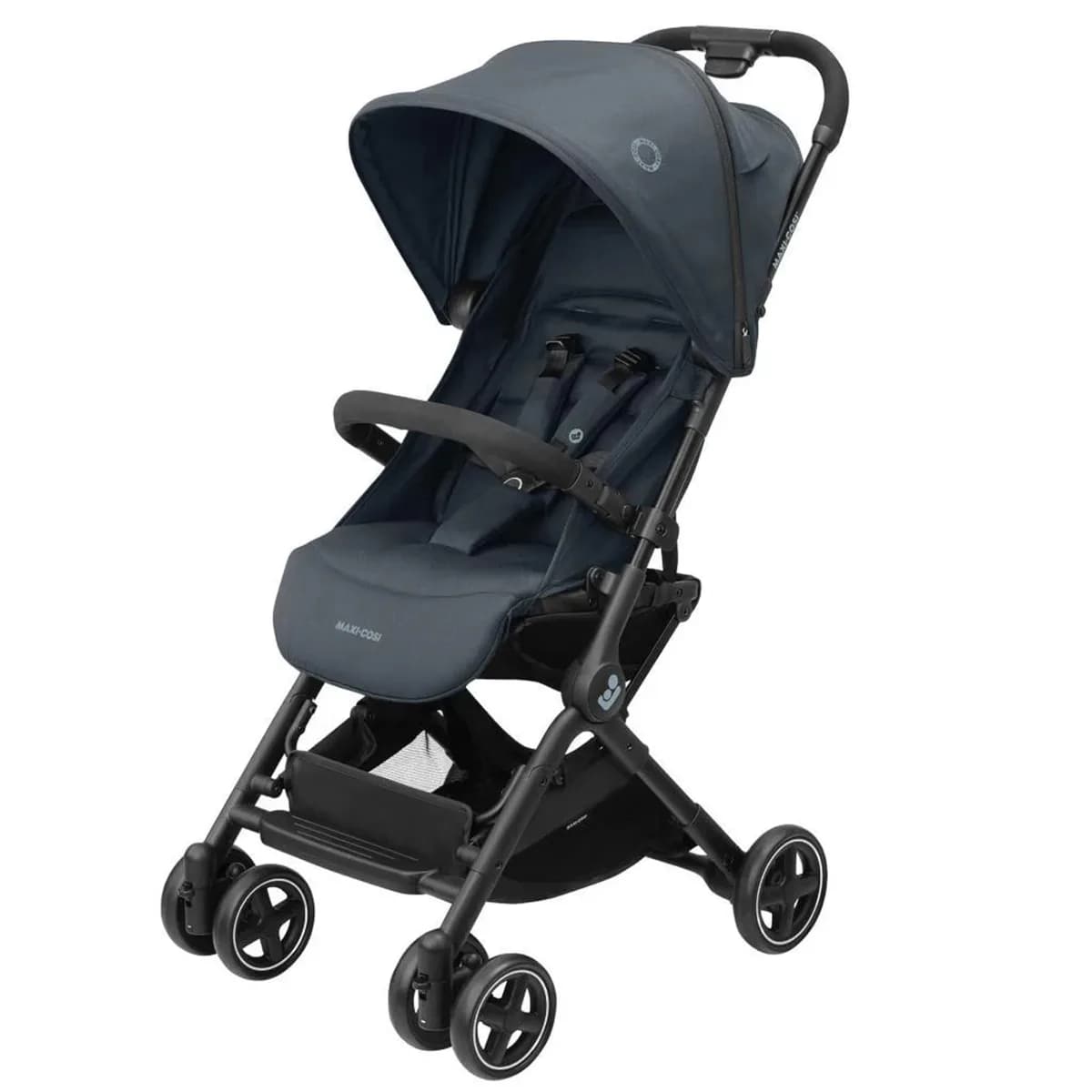 Maxi-Cosi Lara2 compact stroller in dark grey, three-quarter view