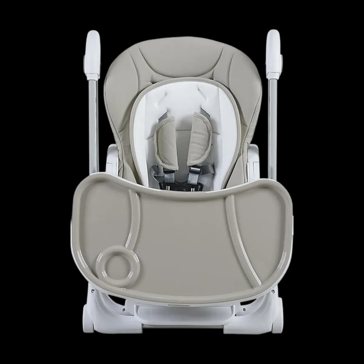 Prego Lucca high chair seen from above with the tray in place